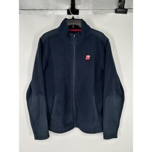 Oobe Chick Fil A Team Style Fleece Jacket Size Large Navy Blue Full Zip Up